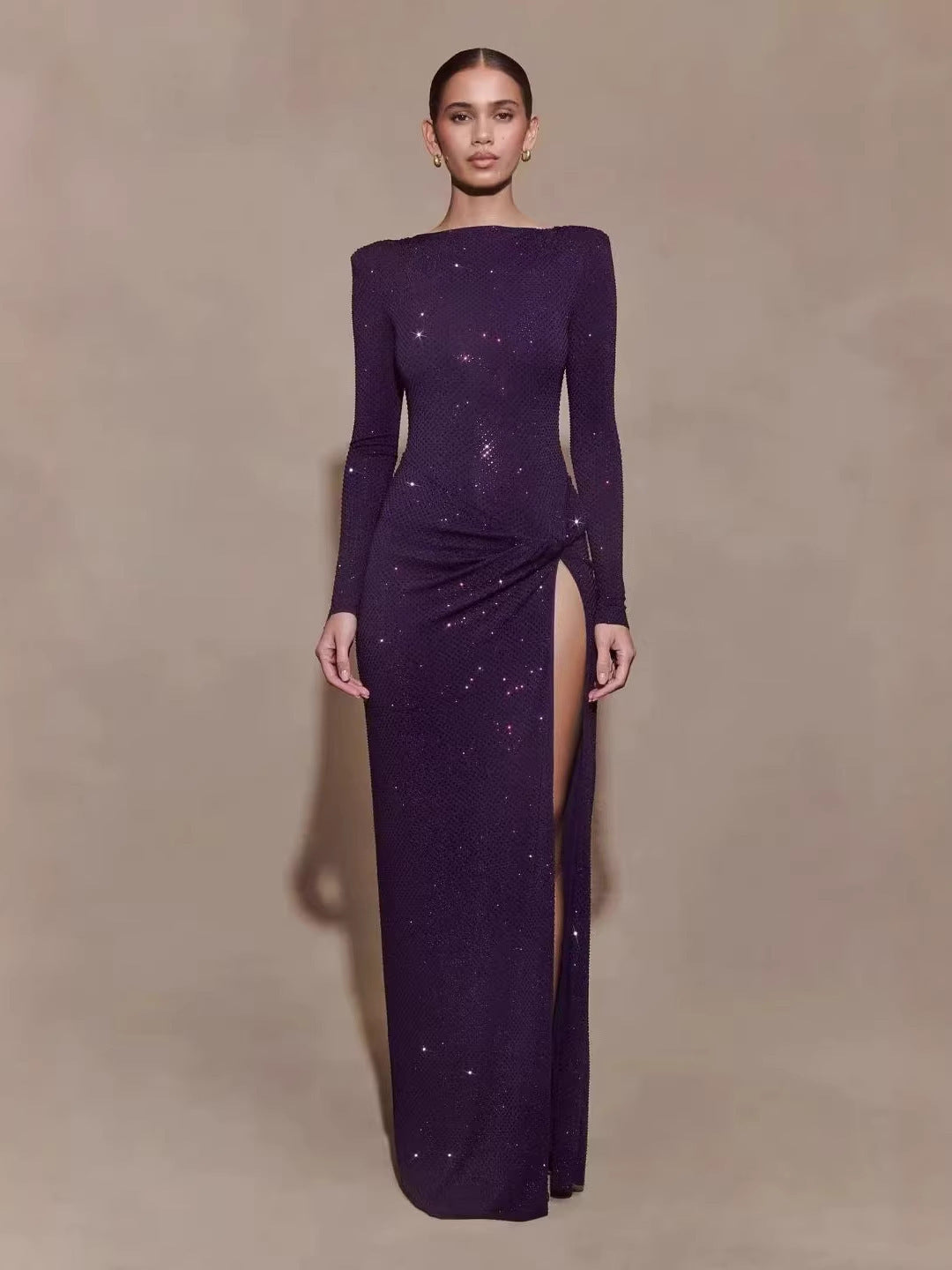 The Lucy maxi dress diamante split