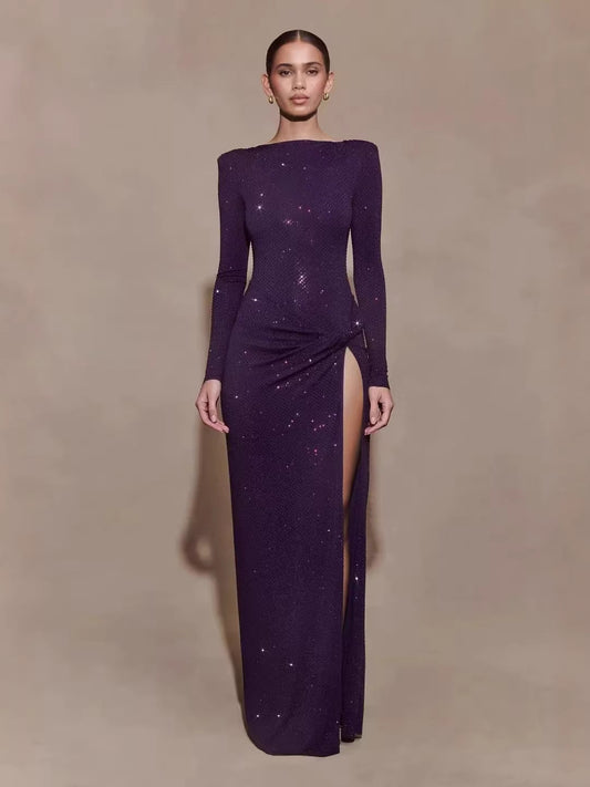 The Lucy maxi dress diamante split