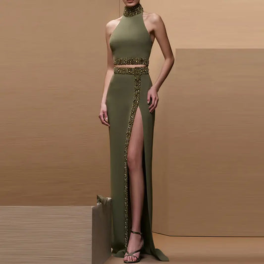 Seraphina Olive Crystal Two-Piece